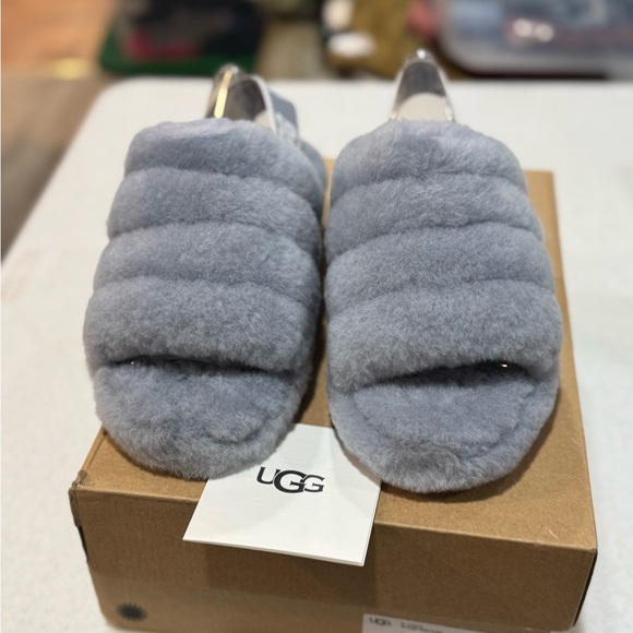 UGG Fluff Yeah Slide Slippers In Ash Fog 1095119 - Picture 2 of 6